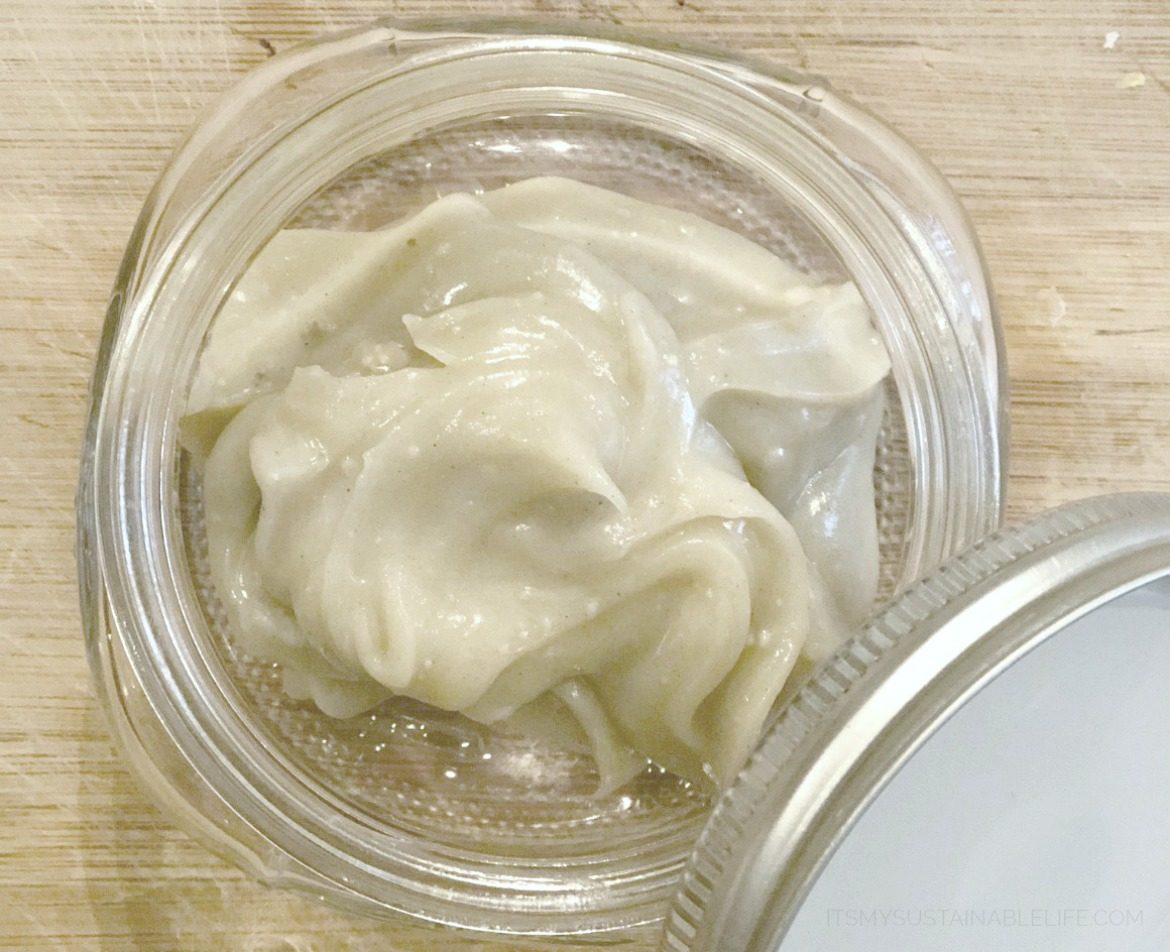 How To Make The Best Natural Deodorant & Why featured image displaying end deodorant product from top view in mason jar