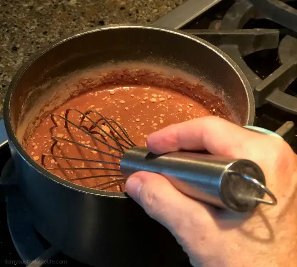 What Makes A Thing Better Old Fashioned Hot Fudge Sauce cooking on stove
