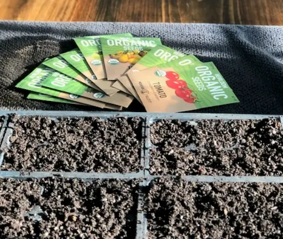 When Life Hands You Heirloom Seeds, Just Plant 'Em! seeding station on kitchen island