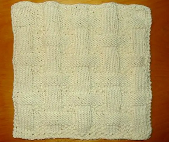 Basket Weave Dishcloth knit pattern
