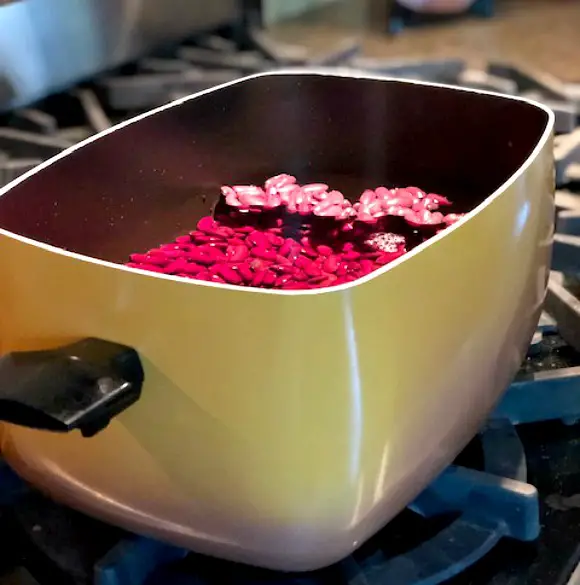 Baked Beans! A Traditional New England Family Recipe beans in pan & cover with water