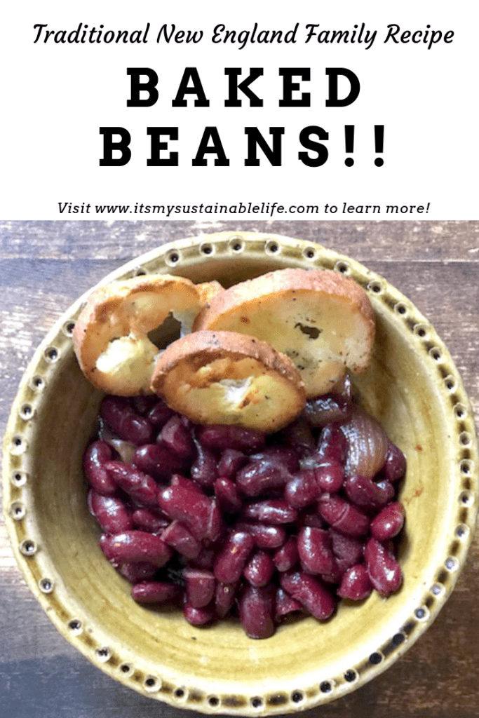 Baked Beans! A Traditional New England Family Recipe pin image for Pinterest