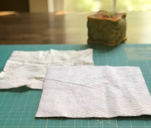 Simple Quilted Potholder Tutorial insul-brite and batting cut out