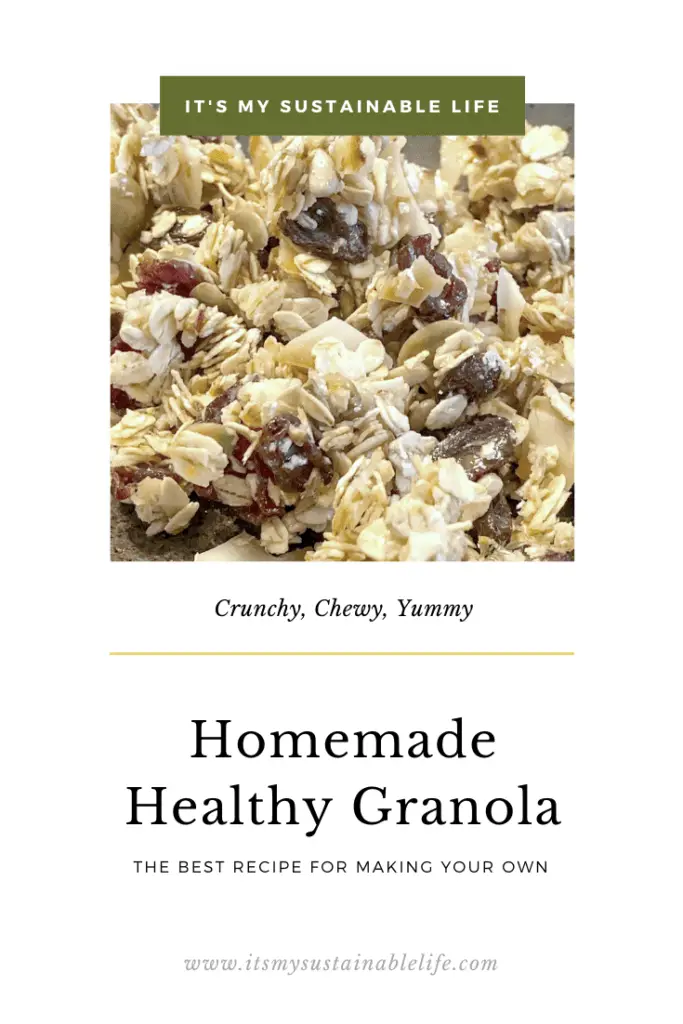 Homemade Healthy Granola pin image for Pinterest