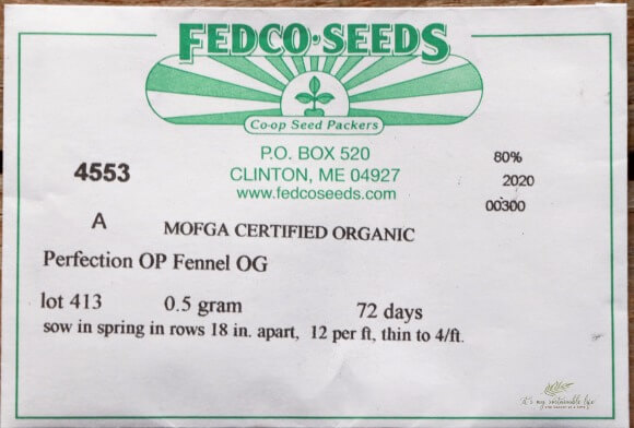 Reading & Understanding Seed Packets front view of Fedco Seed packet