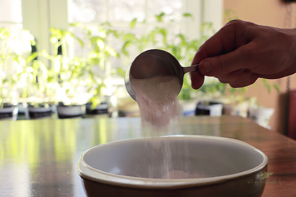 Easy Homemade Biscuits {The No Fuss Way} pouring dry ingredients into bowl