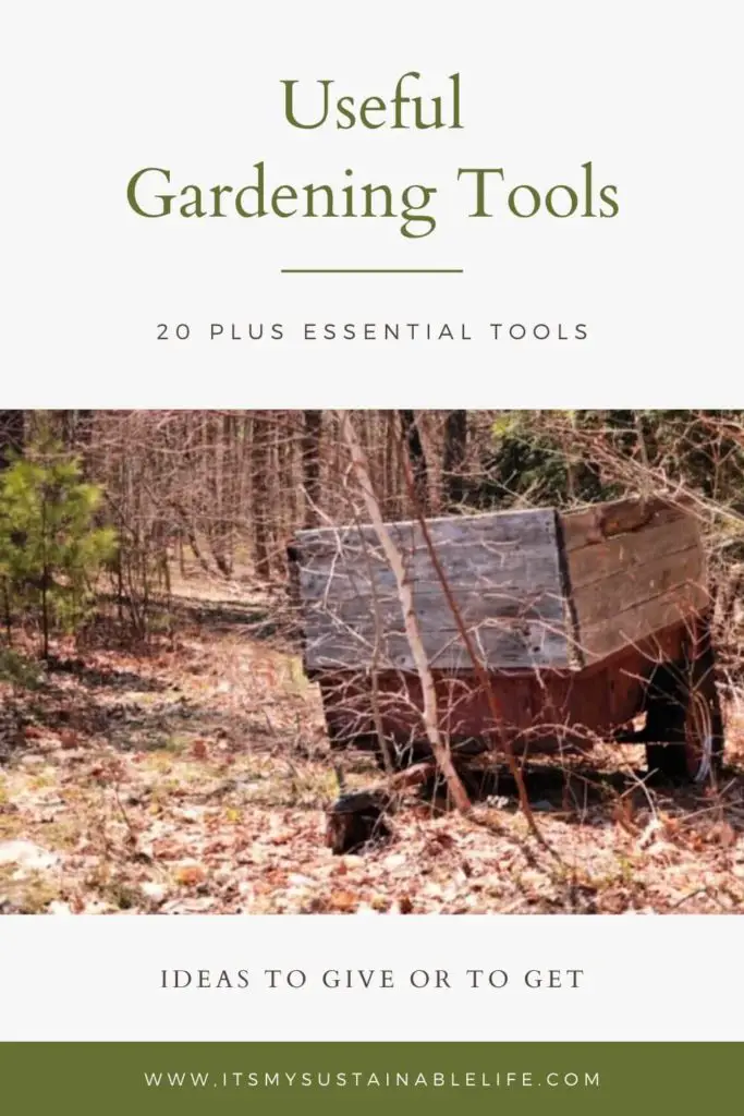 Useful Gardening Tools pin for Pinterest